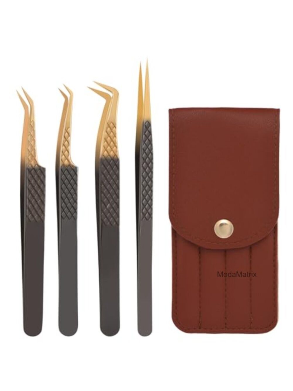 Stainless Steel Eyelash Tweezers Set for Volume & Classic Lashes